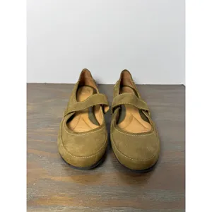 Nurture Women's Size 8 Olive Green Leather Mary Jane Comfort Flats thumbnail 6