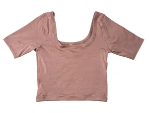 Lululemon Align T-Shirt Womens 4 Mauve Excellent Ribbed Cropped Scoop Neck Tee thumbnail 1