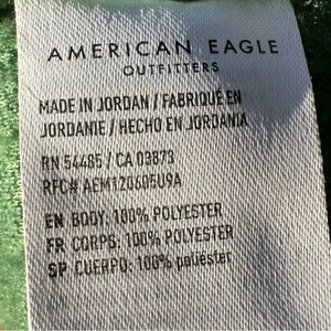 American Eagle Teddy Shacket Jacket Women’s L Green Button Front Cozy Overshirt thumbnail 5