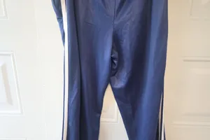 Zoey Beth women's sweatpants sweats jersey in navy blue and white size large. thumbnail 13