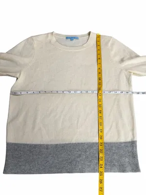 Antonio Melani 100% Cashmere Colorblock Crewneck Sweater Size Large Minimalist thumbnail 3