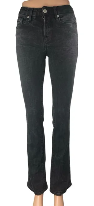 Zara Women's Black Mid Rise Slim Fit Flared Bootcut Leg Denim Jeans Pants Size 2 thumbnail 1