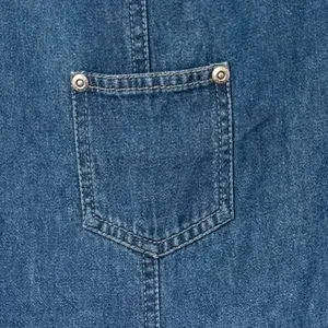 Vintage Denim Zip Front Jumper‎ Dress Sleeveless Pockets 90s Minimalist large thumbnail 7