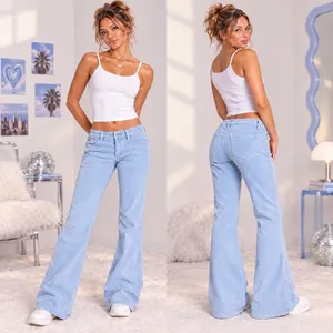 Gap Curvy Low Rise Corduroy Pants Womens 12L Blue Flare Y2K Vintage 2005 Retro thumbnail 2