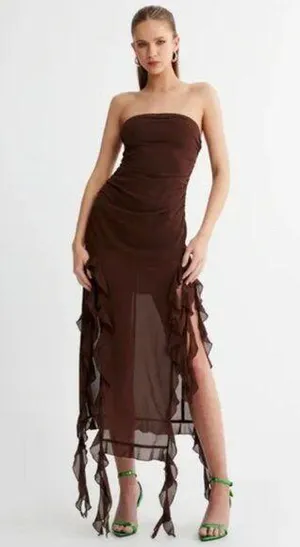 Lioness Women's Rendezvous Dress in Chocolate Brown NWT Size AU 10/M thumbnail 1