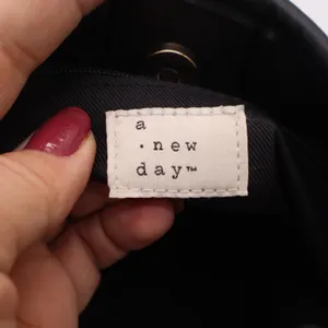 A New Day Black Woven Vegan Leather Crossbody Bag Gold Hardware Braided Strap thumbnail 5