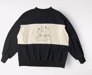 Pink Savior Teddy Bear Color Block Crewneck Womens Size‎ Medium Black White thumbnail 1