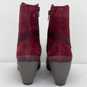 Merrell Evera Fade Wine Burgundy Suede Leather Zip Block Heel Ankle Booties 7.5 thumbnail 5