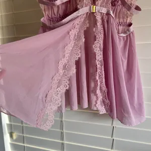 Source Unknown Pink Lace Open Back cut out Babydoll Lingerie top 2X romantic coquette thumbnail 6