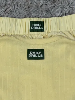 Daily Drills Set Pointelle Baby Tee Poplin Pants XS/S Lemonade New thumbnail 2
