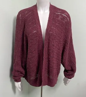 American Eagle Outfitters Blush Pink Knit Slouchy Grannycore Cardigan Medium thumbnail 1