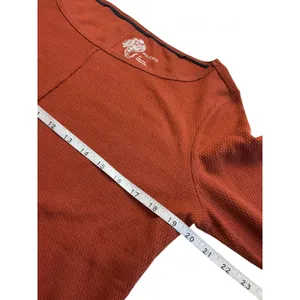 Pilcro Rust Orange Waffle Knit Crochet Bell Sleeve Top Womens Medium‎ M P-13 thumbnail 7
