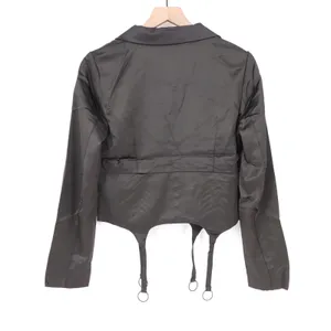 Naked Wardrobe The Statement Black Cropped Garter Blazer Size M thumbnail 6