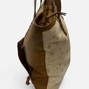 Shyanne Cowhide Hair-On Leather Tote Bag Metallic Speckled Laptop Carryall thumbnail 5