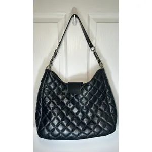 Kate Spade Gold Coast‎ Janica Black Quilted Leather Chain Hobo Shoulder Bag thumbnail 6