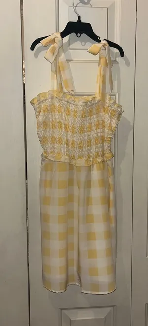 As You Wish Gingham yellow dress thumbnail 1