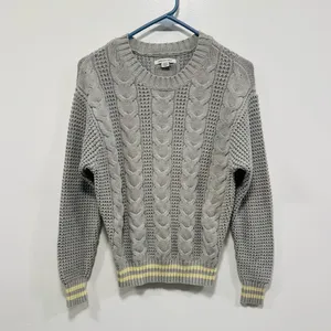 American Eagle outfitters Elegant Gray Cable Knit Sweater Size Small thumbnail 2
