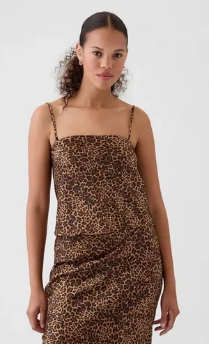 GAP Satin Cami Tank Top‎ Leopard Blouse Size Small thumbnail 1