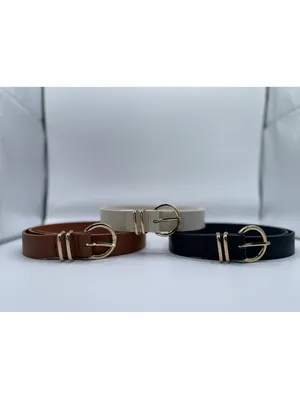 3 Pack Women's Leather Belts For Jeans Dresses Ladies Belt For Pants With Gold thumbnail 7