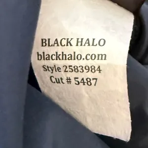 Black Halo Jackie O Sheath Dress Navy Blue Textured Crepe Size 8 2583984 thumbnail 9
