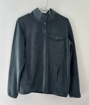 Green Button Up Quarterzip Fleece  thumbnail 1