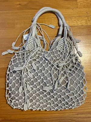 Monserat De Lucca Macrame Belen Tote Purse Handbag Cream Ivory Women’s NWT thumbnail 1