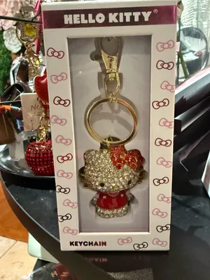 Hello Kitty Gold Tone Crystal Keychain with Red Accents thumbnail 2