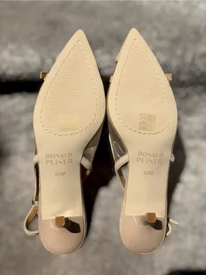 Donald Pliner Carwyn Mesh Slingback Kitten Heels Pointed Toe‎ Nude 6.5 Chic Work thumbnail 8