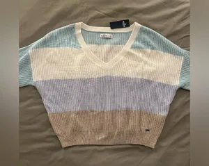 Hollister Striped V Neck Sweater thumbnail 2