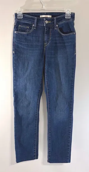 Levis Classic Mid Rise Skinny Jeans Womens 2 Dark Wash Blue Denim‎ Pants thumbnail 1