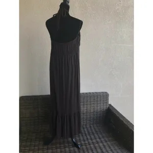 Maternal America Womens Dress Sz XL Brown Halter Long Maternity‎ NEW thumbnail 4