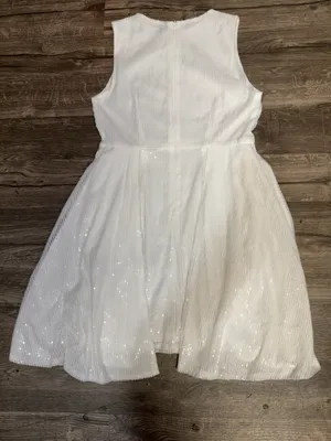 NAANAA White Sequin High Low Bridal Party Dress US 8 thumbnail 9