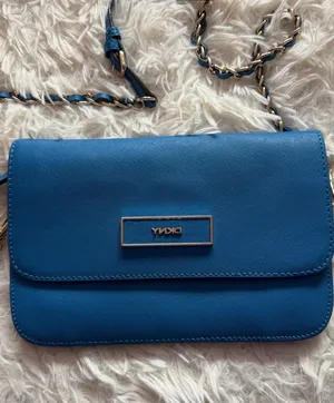 DKNY Blue Leather Crossbody with Gold Chain Strap thumbnail 2