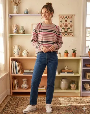 American Eagle Oversized Striped Sweatshirt Retro 90s Indie Raglan Pullover XS thumbnail 8