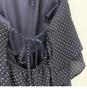 Aqua Navy Polka Dot Halter Tiered Ruffle Romper | Size Small | Bloomingdale’s thumbnail 6