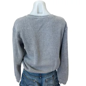 Highland Cow Heather Gray Sweatshirt SMALL Scottish Coo Oversized Pacific & Co thumbnail 4