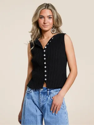 Free People Tilly Vest - Black thumbnail 4