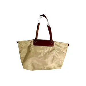 Dooney & Bourke Beige Nylon W/ Brown Leather Strap Zip Top Travel Bag thumbnail 2