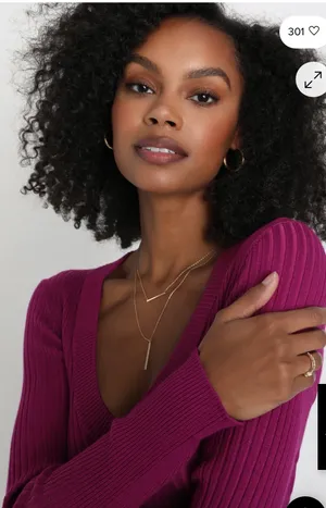 Lulus Chic Observations Purple Ribbed V-Neck Sweater Top thumbnail 2