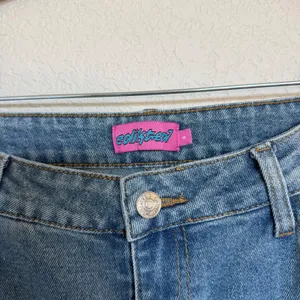 Edikted‎ Womens Wide Leg Cargo Jeans Blue Medium Wash High Rise Utility Size S thumbnail 3