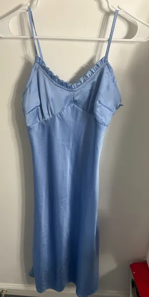 Japna Blue Satin Maxi Dress thumbnail 1