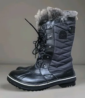 Sorel Tofino ll Boots Womens 8 Black Fur Trim Winter Waterproof Excellent Cond thumbnail 1