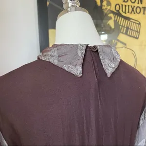 Vintage 90s Funhouse NYC Steampunk Dark Academia Schoolgirl Brown Leaf Dress S thumbnail 6