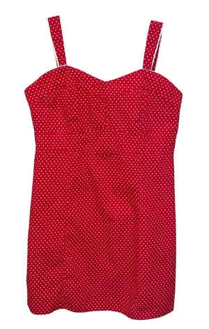 Vintage Aman Polka Dot Red Dress Plus Women Size 18 Cotton Sundress Cottagecore‎ thumbnail 1