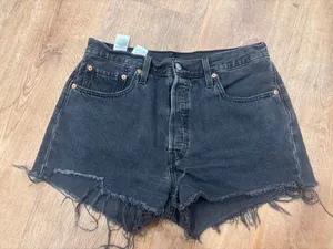 Black Levi’s 501 Jean Shorts Button Fly thumbnail 1