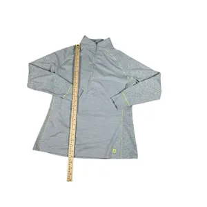 FootJoy FJ Gray Athletic Quarter Zip Pullover Golf Top‎ Neon Accent Performance thumbnail 2