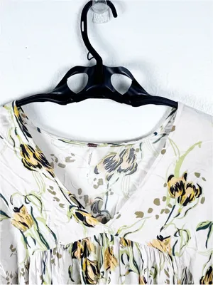 FREE PEOPLE Bella Floral Long Sleeves V-Neck Tunic Top Size Medium Boho Casual thumbnail 6