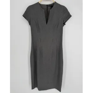 Ralph Lauren Black Label Wool Sheath Dress Size 4 Gray Workwear‎ Minimalist Chic thumbnail 2