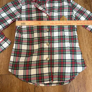 Lauren Ralph Lauren Womens‎ Plaid Flannel Pajama Top Red Green Crest Small Cozy thumbnail 8