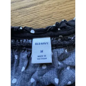 Old Navy Women Size Medium Tiered Ruffle Maxi Dress Polka Dots Rayon Flowing thumbnail 3